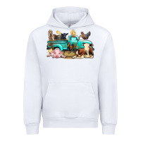 White Farm Animals Truck Urban Hoodie - BundleAndBundleShop