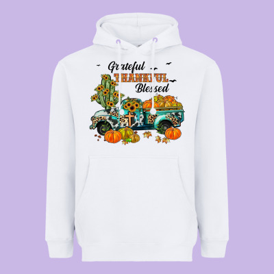 Grateful Thankful Blessed Heavyweight Hoodie Designed By Jahusdesignshop