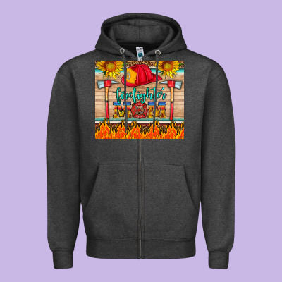 Firefighter Mom Zipper Hoodie Designed By Hra Design Shop
