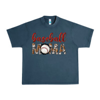 Midnight Navy baseball mama with leopard Urban Heavy Tee - texasbilliewilder