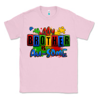 Bubblegum Pink my brother is ausome autism Classic Tee - Zillion Design Studio