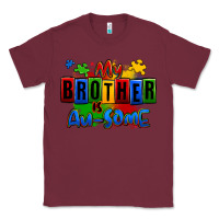Burgundy my brother is ausome autism Classic Tee - Zillion Design Studio
