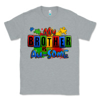 Heather Grey my brother is ausome autism Classic Tee - Zillion Design Studio