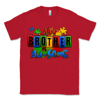 Red my brother is ausome autism Classic Tee - Zillion Design Studio