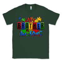 Sports Green my brother is ausome autism Classic Tee - Zillion Design Studio