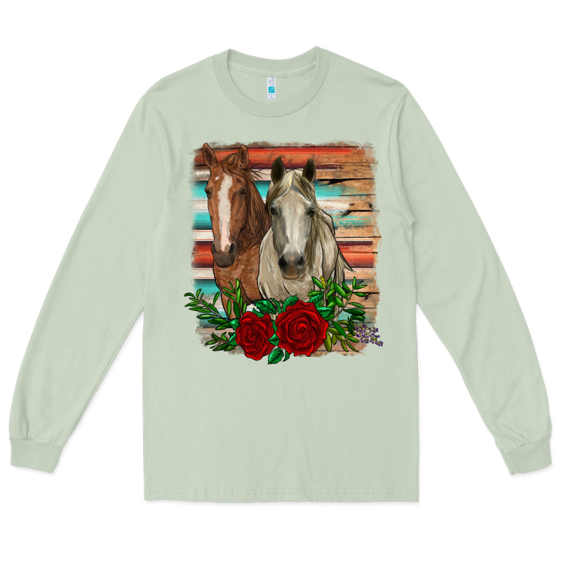 Horses With Roses Long Sleeve Tee by RanaPortraitStore | Teevron