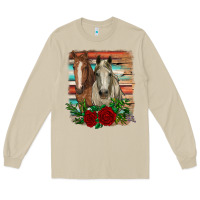 Mushroom horses with roses Long Sleeve Tee - RanaPortraitStore