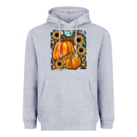 Heather Grey sunflowers, pumpkin, cowhide, serape Heavyweight Hoodie - JahusDesignShop