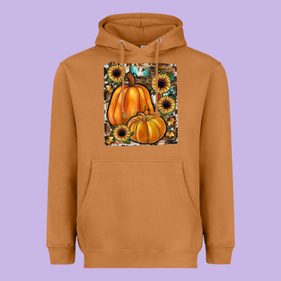 Sunflowers, Pumpkin, Cowhide, Serape Heavyweight Hoodie Designed By Jahusdesignshop