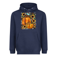 Navy sunflowers, pumpkin, cowhide, serape Heavyweight Hoodie - JahusDesignShop