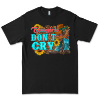 Cowgirls Don't Crty Boots Hat Sunflowers Premium Tee | Teevron