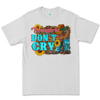 Dove Grey cowgirls don't crty boots hat sunflowers Premium Tee - Artiststas