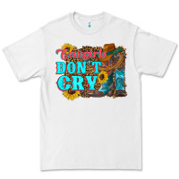 White cowgirls don't crty boots hat sunflowers Premium Tee - Artiststas