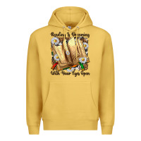 Antique Gold reading is dreaming with your eyes open Premium Hoodie - NancyCooperArtShop