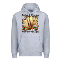 Heather Grey reading is dreaming with your eyes open Premium Hoodie - NancyCooperArtShop