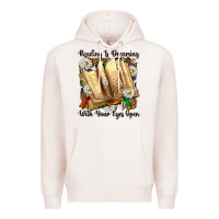 Pale Pink reading is dreaming with your eyes open Premium Hoodie - NancyCooperArtShop