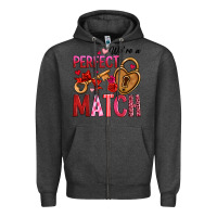Charcoal Heather we're a perfect match Zipper Hoodie - OliviaCreatesArt