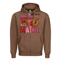 Chestnut we're a perfect match Zipper Hoodie - OliviaCreatesArt