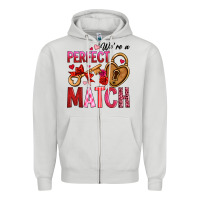 Dove Grey we're a perfect match Zipper Hoodie - OliviaCreatesArt