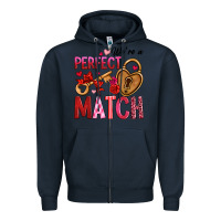 Navy we're a perfect match Zipper Hoodie - OliviaCreatesArt