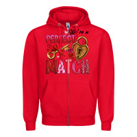 Red we're a perfect match Zipper Hoodie - OliviaCreatesArt