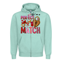 Seafoam we're a perfect match Zipper Hoodie - OliviaCreatesArt