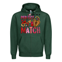 Sports Green we're a perfect match Zipper Hoodie - OliviaCreatesArt