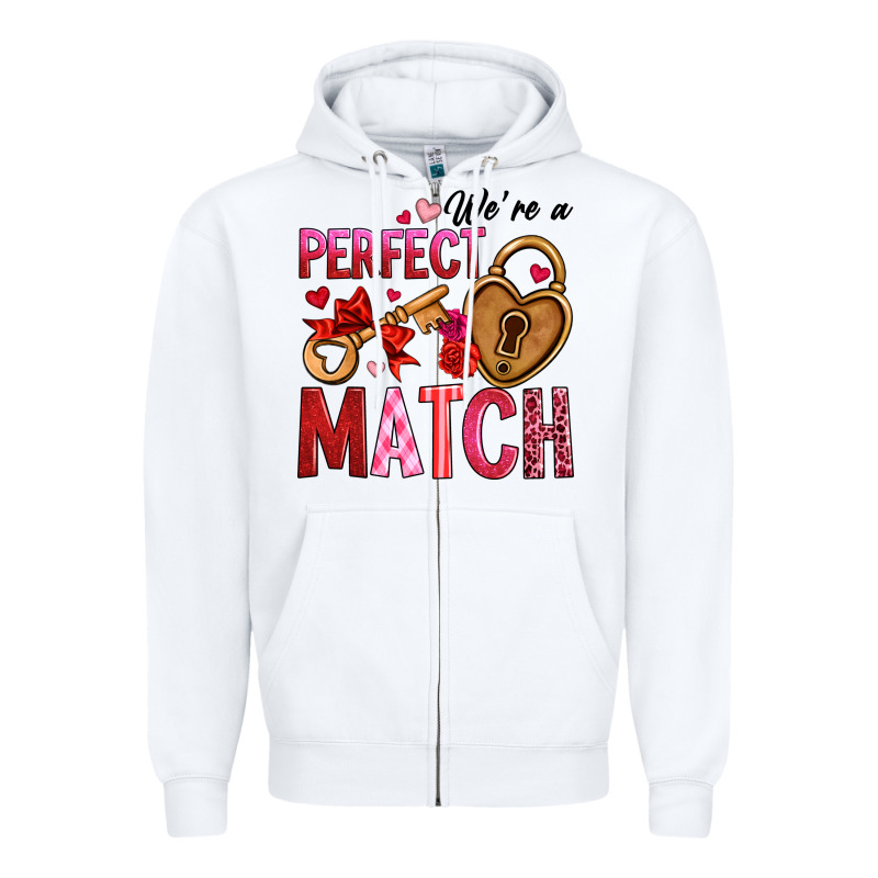We're A Perfect Match Zipper Hoodie by OliviaCreatesArt | Teevron