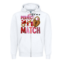 White we're a perfect match Zipper Hoodie - OliviaCreatesArt