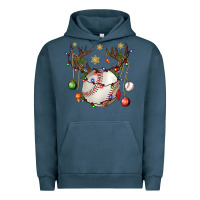 Pigment Midnight Navy Baseball Horn Christmas Urban Hoodie - BundleAndBundleShop