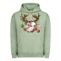 Pigment Oil Green Baseball Horn Christmas Urban Hoodie - BundleAndBundleShop