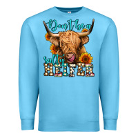 Ocean Blue don't be a salty heifer long haired cow Premium Sweatshirt - Jasminsmagicworld