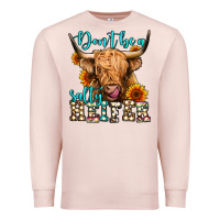 Pale Pink don't be a salty heifer long haired cow Premium Sweatshirt - Jasminsmagicworld
