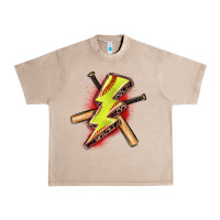 French Oak softball lightning bolt Urban Heavy Tee - Zillion Design Studio
