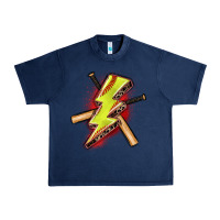 Navy softball lightning bolt Urban Heavy Tee - Zillion Design Studio