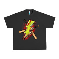 Pigment Black softball lightning bolt Urban Heavy Tee - Zillion Design Studio