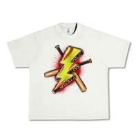 Pistachio softball lightning bolt Urban Heavy Tee - Zillion Design Studio