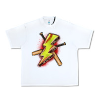 White softball lightning bolt Urban Heavy Tee - Zillion Design Studio