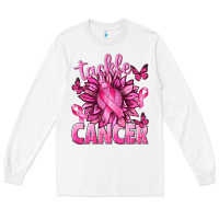 White Tackle Cancer with Sunflower Long Sleeve Tee - texasbilliewilder