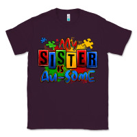 Plum my sister is ausome autism Classic Tee - Zillion Design Studio