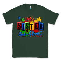 Sports Green my sister is ausome autism Classic Tee - Zillion Design Studio
