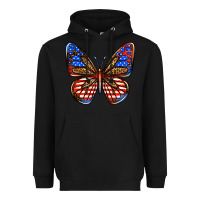 Black 4th of july butterfly Heavyweight Hoodie - BundleAndBundleShop