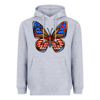 Heather Grey 4th of july butterfly Heavyweight Hoodie - BundleAndBundleShop