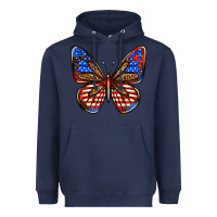 Navy 4th of july butterfly Heavyweight Hoodie - BundleAndBundleShop