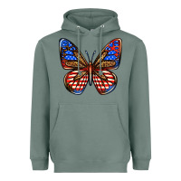 Sage 4th of july butterfly Heavyweight Hoodie - BundleAndBundleShop