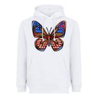 White 4th of july butterfly Heavyweight Hoodie - BundleAndBundleShop