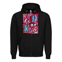 Black xoxo with roses and candies olivia Zipper Hoodie - OliviaCreatesArt