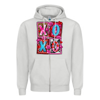 Dove Grey xoxo with roses and candies olivia Zipper Hoodie - OliviaCreatesArt