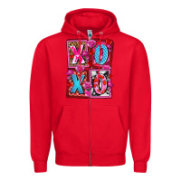 Red xoxo with roses and candies olivia Zipper Hoodie - OliviaCreatesArt