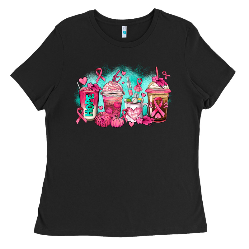 Breast Cancer  Coffee Cups Ladies Tee by AdoDesignShop | Teevron